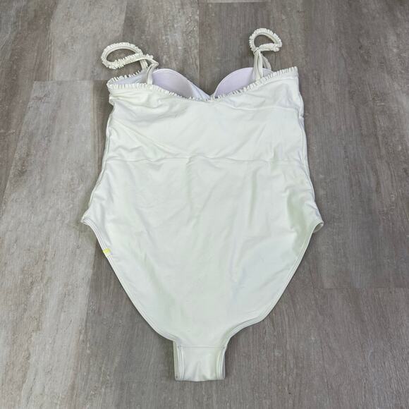 Summersalt The Mini Ruffle Sweetheart Coast One-Piece Swimsuit Off White Size 14 - Picture 4 of 4
